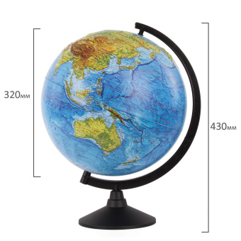 Глобус физический Globen Классик, диаметр 320 мм рельефный, К013200219 за 1 360 ₽. Глобусы. Доставка по России. Без переплат!
