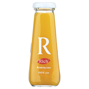 Сок RICH (Рич) 0,2 л, апельсин, подходит для детского питания, стеклянная бутылка, 1658101 за 151 ₽. Соки и нектары. Доставка по России. Без переплат!