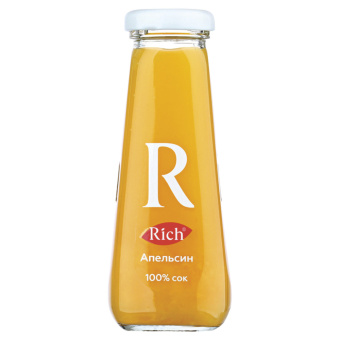 Сок RICH (Рич) 0,2 л, апельсин, подходит для детского питания, стеклянная бутылка, 1658101 за 170 ₽. Соки и нектары. Доставка по России. Без переплат!