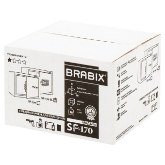 Сейф мебельный BRABIX "SF-170EL", 170х260х230 мм, электронный замок, черный, 291143, S103BR210614 за 5&nbsp;373 ₽. Сейфы мебельные, офисные. Доставка по России. Без переплат!