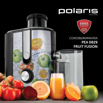 Соковыжималка POLARIS PEA 0829 Fruit Fusion, 800 Вт, стакан 0,35 л, емкость жмыха 1 л, пластик, сталь/черный, 15935 за 7 574 ₽. Соковыжималки. Доставка по России. Без переплат!