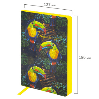 Ежедневник недатированный B6 (127х186 мм), BRAUBERG VISTA, под кожу, гибкий, 136 л., "Toucan tropics", 112114 за 127 ₽. Ежедневники с покрытием "под кожу и ткань". Доставка по России. Без переплат!