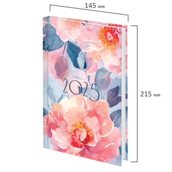 Ежедневник датированный 2025 145х215 мм, А5, STAFF, ламинированная обложка, "Flowers", 116032 за 59 ₽. Ежедневники с твердой обложкой. Доставка по России. Без переплат!