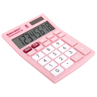 Калькулятор настольный BRAUBERG ULTRA PASTEL-08-PK, КОМПАКТНЫЙ (154x115 мм), 8 разрядов, двойное питание, РОЗОВЫЙ, 250514 за 618 ₽. Калькуляторы настольные. Доставка по России. Без переплат!