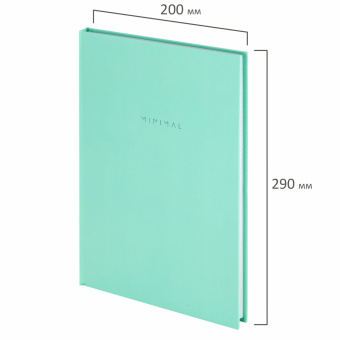Блокнот БОЛЬШОЙ ФОРМАТ 200х290 мм, А4, 80 л., твердый, клетка, BRAUBERG "Minimal", мятный, 116435 за 303 ₽. Блокноты в книжном переплете. Доставка по России. Без переплат!