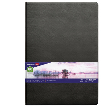 Скетчбук, белая бумага 140 г/м2 210х297 мм, 80 л., КОЖЗАМ, резинка, BRAUBERG ART CLASSIC, черный, 113184 за 697 ₽. Альбомы, скетчбуки и бумага для графики и эскизов. Доставка по России. Без переплат!