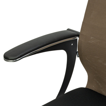 Кресло BRABIX PREMIUM "Ultimate EX-801" хром, плотная двойная сетка Х2, черное/коричневое, 532920 за 15 028 ₽. Кресла для руководителей. Доставка по России. Без переплат!