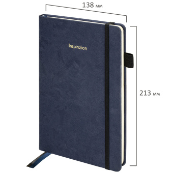 Блокнот А5 138x213 мм, BRAUBERG "Velvet", резинка, держатель, 80 л., клетка, синий, 116239 за 353 ₽. Бизнес-блокноты и бизнес-тетради. Доставка по России. Без переплат!