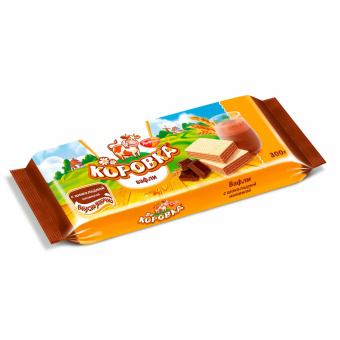 Вафли РОТ ФРОНТ "Коровка" с шоколадной начинкой, 300 г, РФ15002 за 206 ₽. Вафли, пряники. Доставка по России. Без переплат!