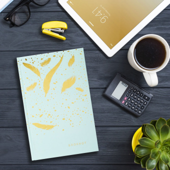 Блокнот А5 134х206 мм, 80 л., твердый, клетка, тиснение фольгой, STAFF, "Пёрышки", 111610 за 130 ₽. Блокноты в книжном переплете. Доставка по России. Без переплат!