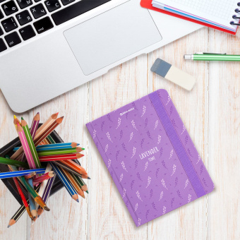 Блокнот с резинкой в клетку 96 л., МАЛЫЙ ФОРМАТ А6 (109х148 мм), твердая обложка, BRAUBERG, "Lavender", 113738 за 159 ₽. Блокноты в книжном переплете. Доставка по России. Без переплат!