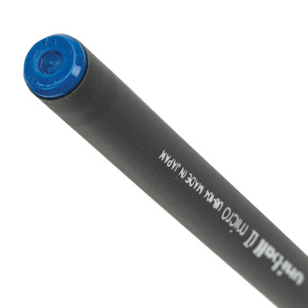 Ручка-роллер Uni-Ball II Micro, СИНЯЯ, корпус черный, узел 0,5 мм, линия 0,24 мм, UB-104 Blue за 87 ₽. Ручки-роллеры. Доставка по России. Без переплат!