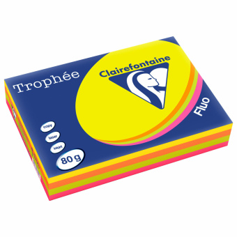 Бумага цветная CLAIREFONTAINE, А4, 80 г/м2, 500 л. (4 цвета x 125 л.), микс неон, Франция, 1705SC за 3 013 ₽. Бумага цветная форматная. Доставка по России. Без переплат!