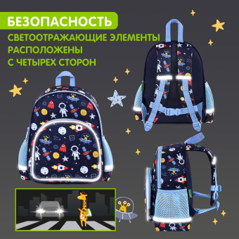 Рюкзак BRAUBERG KIDS PLAY детский, 1 отделение, 3 кармана, "In space", 29х23х12 см, 272051 за 885 ₽. Рюкзаки для дошкольников. Доставка по России. Без переплат!