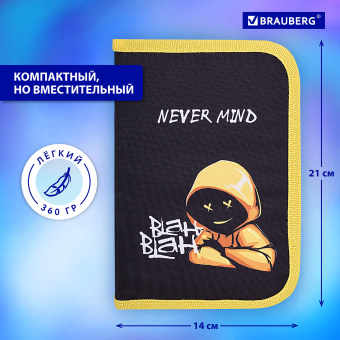 Пенал BRAUBERG с наполнением, 1 отделение, 1 откидная планка, 24 предмета, 21х14 см, "Бунтарь", 271528 за 622 ₽. Пеналы с наполнением. Доставка по России. Без переплат!
