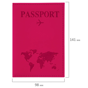 Обложка для паспорта "Passport map", экокожа soft-touch, малиновая, STAFF, 238761 за 109 ₽. Обложки для паспорта. Доставка по России. Без переплат!