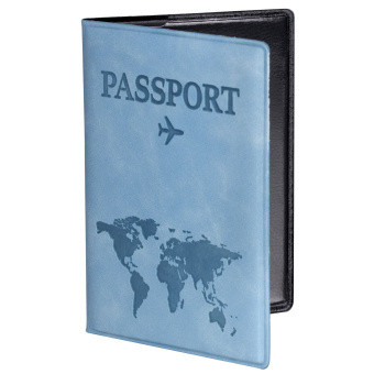 Обложка для паспорта "Passport Map", мягкая экокожа, голубая, STAFF, 238877 за 110 ₽. Обложки для паспорта. Доставка по России. Без переплат!