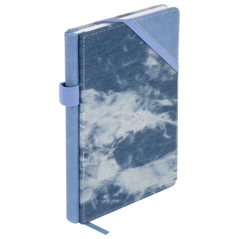 Блокнот А5 135x210 мм BRAUBERG "Denim", ткань/экокожа, резинка, держатель, 80 л., клетка, голубой, 117138 за 421 ₽. Бизнес-блокноты и бизнес-тетради. Доставка по России. Без переплат!