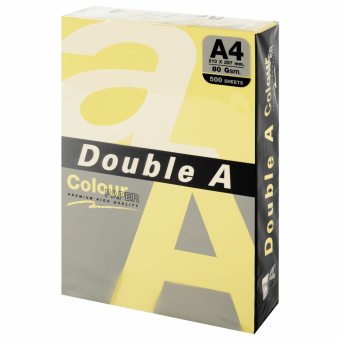 Бумага цветная DOUBLE A, А4, 80 г/м2, 500 л., пастель, желтая за 1 357 ₽. Бумага цветная форматная. Доставка по России. Без переплат!