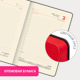 Ежедневник датированный 2025, А5, 138x213 мм, BRAUBERG "Stylish", под кожу гибкий, красный, 115826 за 118 ₽. Ежедневники с покрытием "под кожу и ткань". Доставка по России. Без переплат!