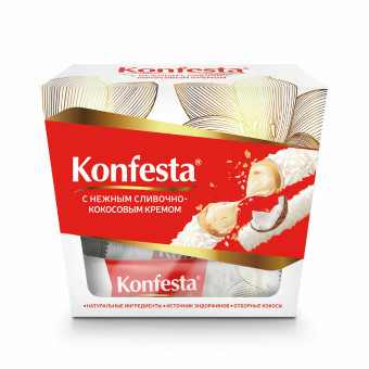 Конфеты KONFESTA со сливочно-кокосовым кремом, вафельные, 150 г за 174 ₽. Конфеты в коробках. Доставка по России. Без переплат!