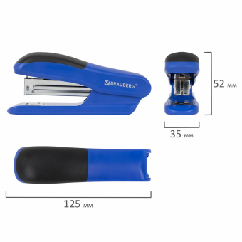 Степлер №24/6, 26/6 BRAUBERG "SX-39", до 25 листов, синий, 228591 за 252 ₽. Степлеры настольные. Доставка по России. Без переплат!