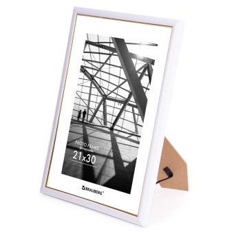 Рамка 21х30 см небьющаяся, багет 14,6 мм, пластик, BRAUBERG "Original Line", белая/золото, 391236 за 445 ₽. Рамки для дипломов, сертификатов, грамот, фотографий. Доставка по России. Без переплат!