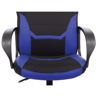 Кресло компьютерное BRABIX "Alpha GM-018", ткань/экокожа, черное/синее, 532638, GM-018_532638 за 9 502 ₽. Кресла игровые. Доставка по России. Без переплат!