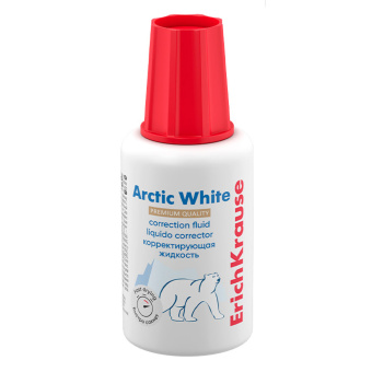 Корректирующая жидкость ERICH KRAUSE "Arctic White", 20 мл, экстра-белизна, флакон с кисточкой, 6 за 92 ₽. Корректирующие жидкости. Доставка по России. Без переплат!