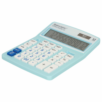 Калькулятор настольный BRAUBERG EXTRA PASTEL-12-LB (206x155 мм), 12 разрядов, двойное питание, ГОЛУБОЙ, 250486 за 988 ₽. Калькуляторы настольные. Доставка по России. Без переплат!