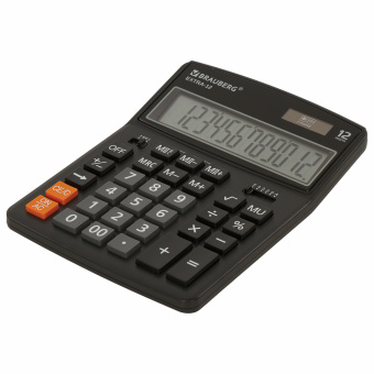 Калькулятор настольный BRAUBERG EXTRA-12-BK (206x155 мм), 12 разрядов, двойное питание, ЧЕРНЫЙ, 250481 за 760 ₽. Калькуляторы настольные. Доставка по России. Без переплат!
