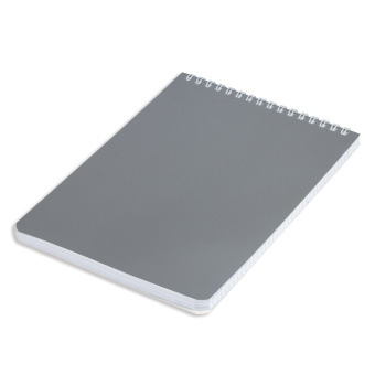 Блокнот А5 146х205 мм, 60 л., гребень, перфорация на отрыв, лакированный, BRAUBERG, "Серебро", 111273 за 63 ₽. Блокноты. Доставка по России. Без переплат!