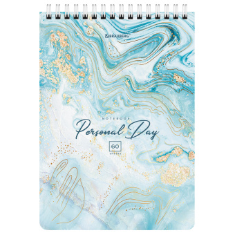 Блокнот А5 (146х206 мм), 60 л., гребень, картон, клетка, BRAUBERG, "Мрамор", 114360 за 59 ₽. Блокноты. Доставка по России. Без переплат!