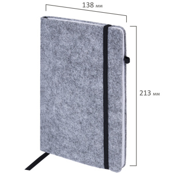 Блокнот А5 138x213 мм BRAUBERG "Voylok", войлок, резинка, держатель, 80 л., клетка, серый, 117135 за 188 ₽. Бизнес-блокноты и бизнес-тетради. Доставка по России. Без переплат!