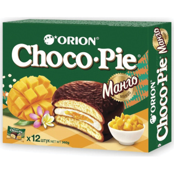 Печенье ORION "Choco Pie Mango" манго 360 г (12 штук х 30 г), О0000013010 за 270 ₽. Печенье, крекеры, сухари и сушки. Доставка по России. Без переплат!
