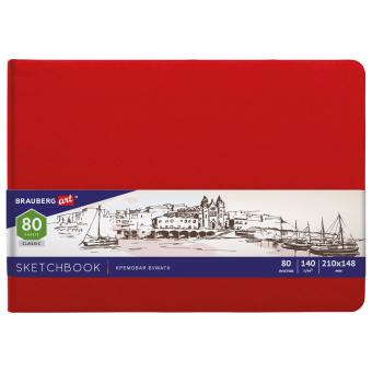 Скетчбук, слоновая кость 140 г/м2 210х148 мм, 80 л., КОЖЗАМ, резинка, BRAUBERG ART CLASSIC, красный, 113197 за 435 ₽. Альбомы, скетчбуки и бумага для графики и эскизов. Доставка по России. Без переплат!