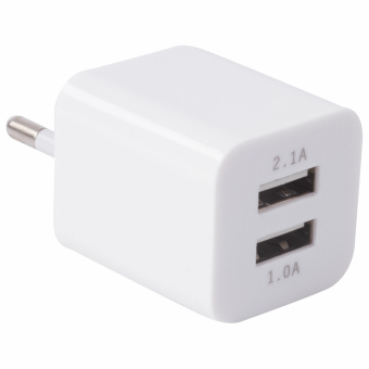 Зарядное устройство сетевое (220В) SONNEN, 2 порта USB, выходной ток 2,1 А, белое, 454797 за 374 ₽. Зарядные устройства для портативной электроники. Доставка по России. Без переплат!