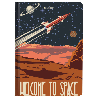 Блокнот с резинкой в клетку 96 л., А5 (145х203 мм), твердая обложка, BRAUBERG, "SpaceX", 113724 за 230 ₽. Блокноты в книжном переплете. Доставка по России. Без переплат!
