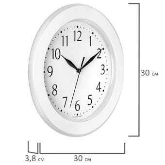 Часы настенные TROYKATIME (TROYKA) 122211201, круг, белые, белая рамка, 30х30х3,8 см за 745 ₽. Часы офисные. Доставка по России. Без переплат!