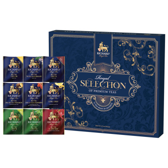 Чай RICHARD "Royal Selection Of Premium Teas" ассорти 9 вкусов, НАБОР 72 пакетика, 101540 за 543 ₽. Чайные подарочные наборы. Доставка по России. Без переплат!