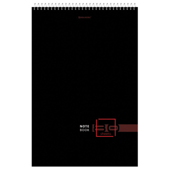 Блокнот БОЛЬШОЙ ФОРМАТ А4 198х297 мм, 80 л., гребень, жесткая подложка, клетка, BRAUBERG, "Dark", 114355 за 151 ₽. Блокноты. Доставка по России. Без переплат!