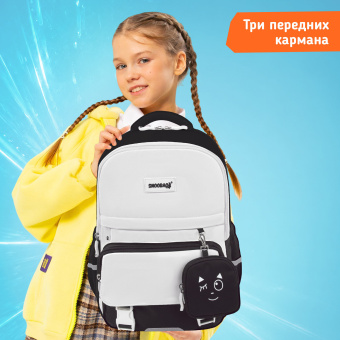 Рюкзак SNOOBAG (СНУБЭГ) PROACTIVE с кошельком, 2 отделения, "Позитив", черно-белый, 40х29х17 см, 274447 за 1&nbsp;621 ₽. Рюкзаки для начальной и средней школы. Доставка по России. Без переплат!