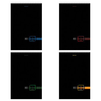 Блокнот БОЛЬШОЙ ФОРМАТ А4 198х297 мм, 80 л., гребень, жесткая подложка, клетка, BRAUBERG, "Dark", 114355 за 151 ₽. Блокноты. Доставка по России. Без переплат!