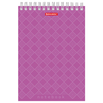 Блокнот А5, 146х205 мм, 60 л., гребень, картон, жесткая подложка, клетка, BRAUBERG, "Классика", 129812 за 59 ₽. Блокноты. Доставка по России. Без переплат!
