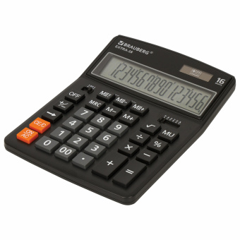 Калькулятор настольный BRAUBERG EXTRA-16-BK (206x155 мм), 16 разрядов, двойное питание, ЧЕРНЫЙ, 250475 за 878 ₽. Калькуляторы настольные. Доставка по России. Без переплат!