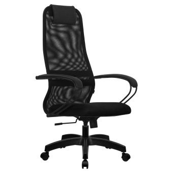 Кресло офисное МЕТТА "SU-B-8" пластик, ткань-сетка, сиденье мягкое, черное за 12 163 ₽. Кресла для руководителей. Доставка по России. Без переплат!