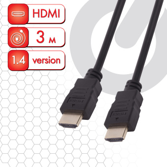 Кабель HDMI AM-AM, 3 м, SONNEN, ver1.4, FullHD, 4К, для ноутбука, компьютера, ТВ-приставки, монитора, телевизора, проектора, черный, 513121 за 180 ₽. Кабели HDMI M - M. Доставка по России. Без переплат!