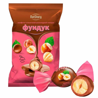 Конфеты "Фундук" в молочной шоколадной глазури 500 г, NUTSTORY, ОС708 за 835 ₽. Конфеты фасованные. Доставка по России. Без переплат!