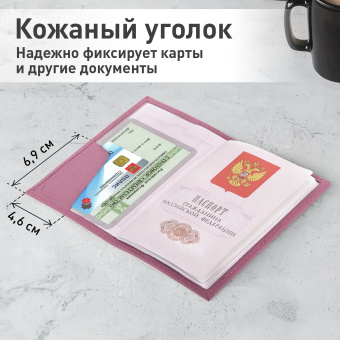 Обложка для паспорта натуральная кожа флоттер, кожаный уголок, пудрово-розовая, BRAUBERG, 238861 за 271 ₽. Обложки для паспорта. Доставка по России. Без переплат!