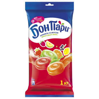 Леденцы БОН ПАРИ "Фруктовый Микс", ассорти 6 вкусов, 1 кг, 11625459 за 659 ₽. Леденцы, карамель и драже. Доставка по России. Без переплат!